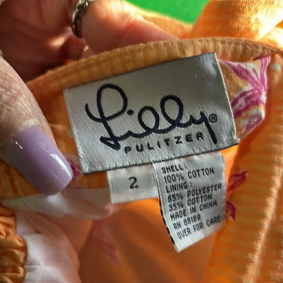 Lilly Pulitzer Orange and Pink Strapless Dress - Picture 3 of 3